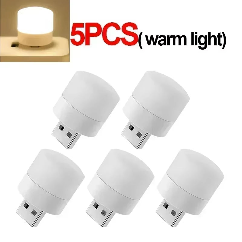 Mini USB Light LED Night Table Lamp Lights Room Plug Book Reading Decorating Items Warm White Eye Protections Wholesale Bedroom