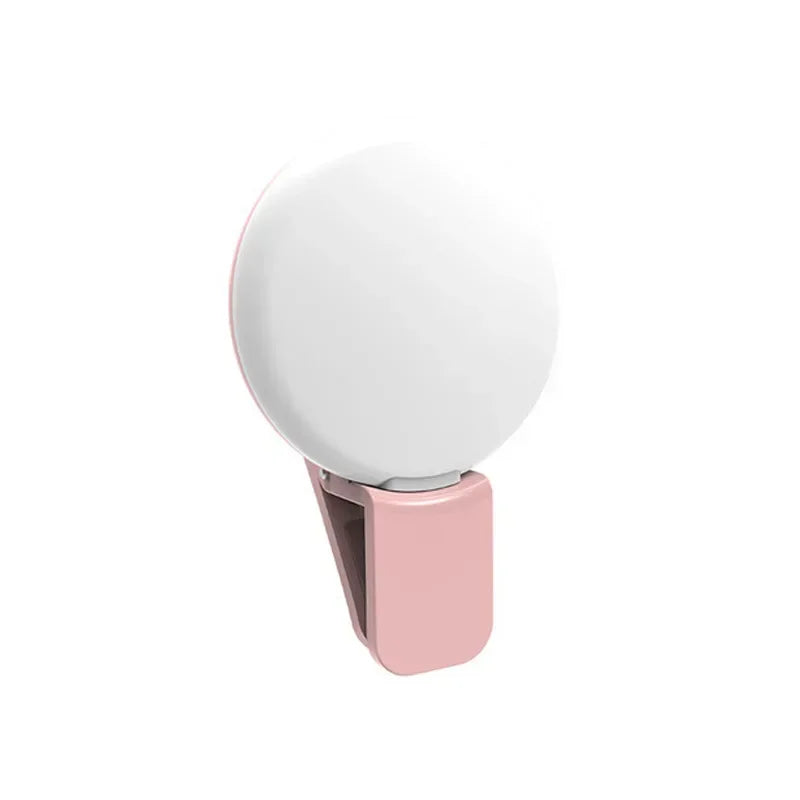 Portable Mini LED Selfie Ring Light with Three-Level Dimming for Mobile Photography