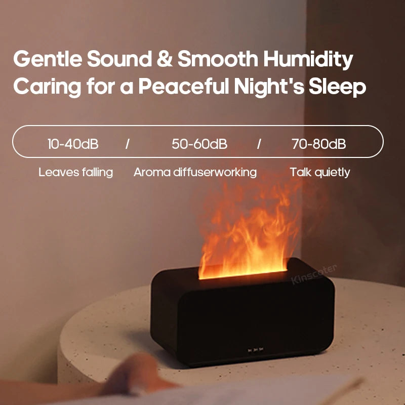 Transform Your Space with the Colorful Flame Aroma Diffuser & Humidifier - Ultrasonic Cool Mist Maker with Essential Oil Capability
