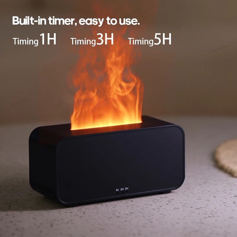 Transform Your Space with the Colorful Flame Aroma Diffuser & Humidifier - Ultrasonic Cool Mist Maker with Essential Oil Capability