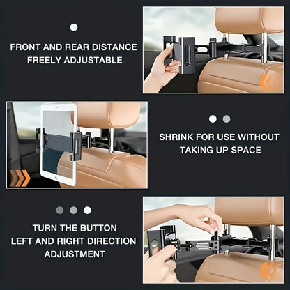 Universal Car Tablet Holder Back Seat Headrest Mount for Ipad Air Mini Pro 4-13 Inch 360 Rotation Rear Pillow Phone Clamp Stand