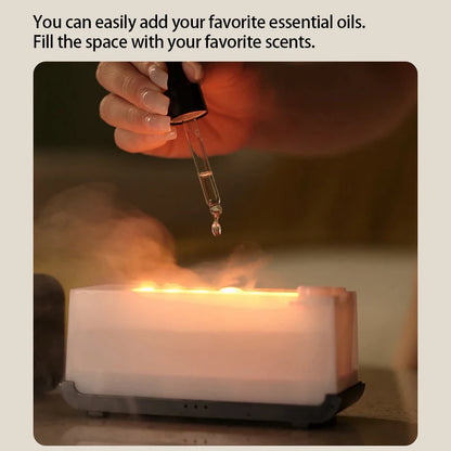 Transform Your Space with the Colorful Flame Aroma Diffuser & Humidifier - Ultrasonic Cool Mist Maker with Essential Oil Capability
