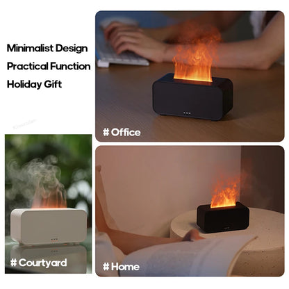 Transform Your Space with the Colorful Flame Aroma Diffuser & Humidifier - Ultrasonic Cool Mist Maker with Essential Oil Capability